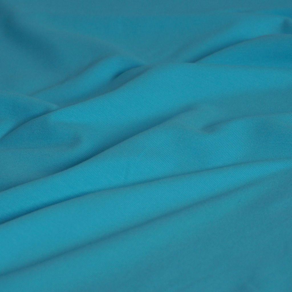 Singlejersey uni aus Baumwolle helltürkis - Bio